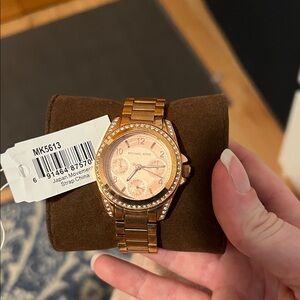 Michael Kors Rose Gold-Tone Watch with Crystal Accents